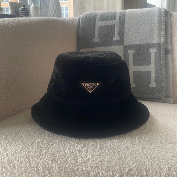 Prada Accessories - Prada fuzzy bucket hat